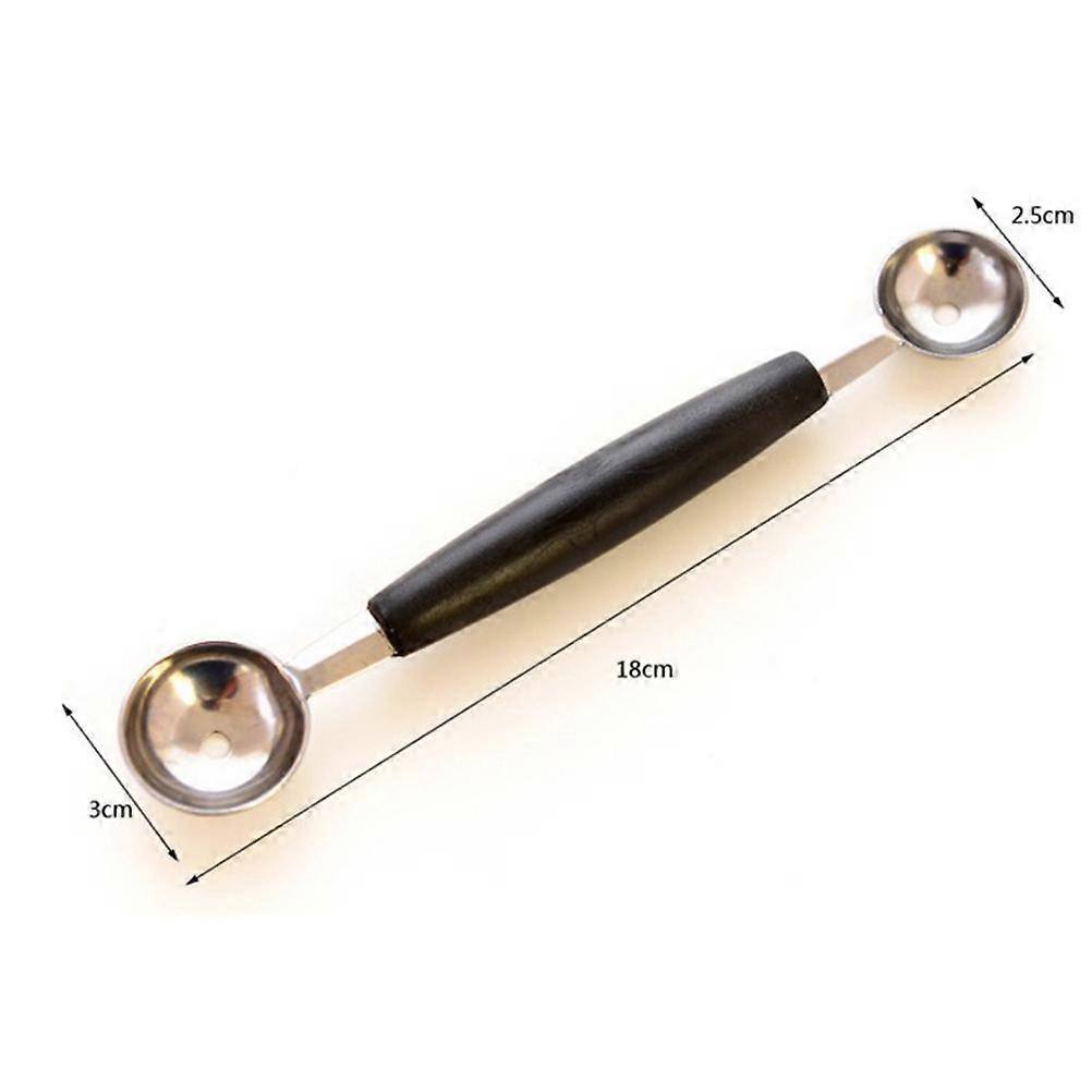 Dig Ball Spoon Double-End Melon Ice Cream Scoop for Kitchen Use 5Pcs Black