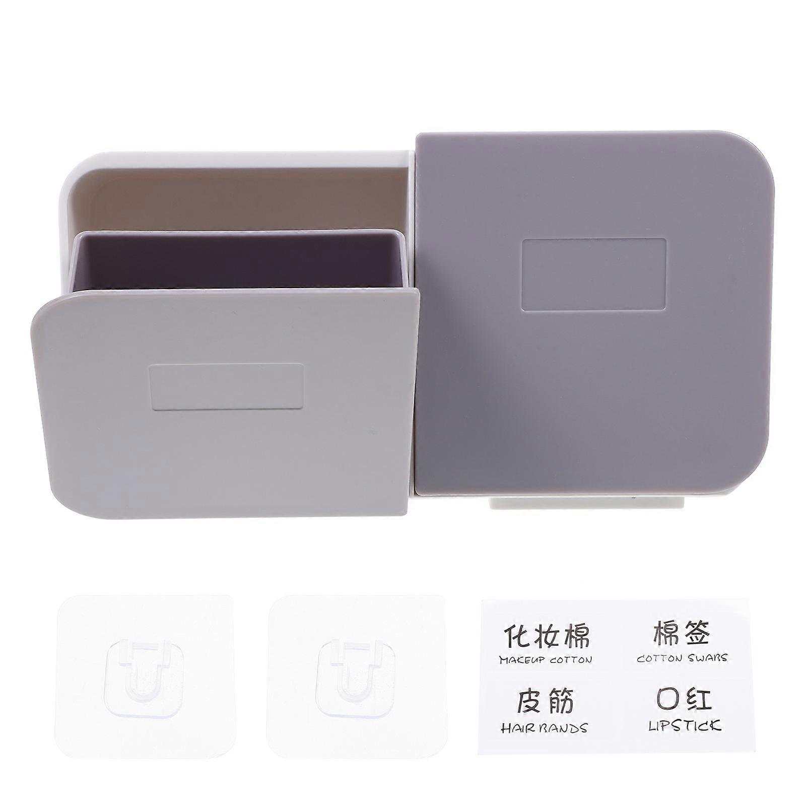 Wall Mount Cotton Swabs Box for Bathroom Makeup Storage Organizer