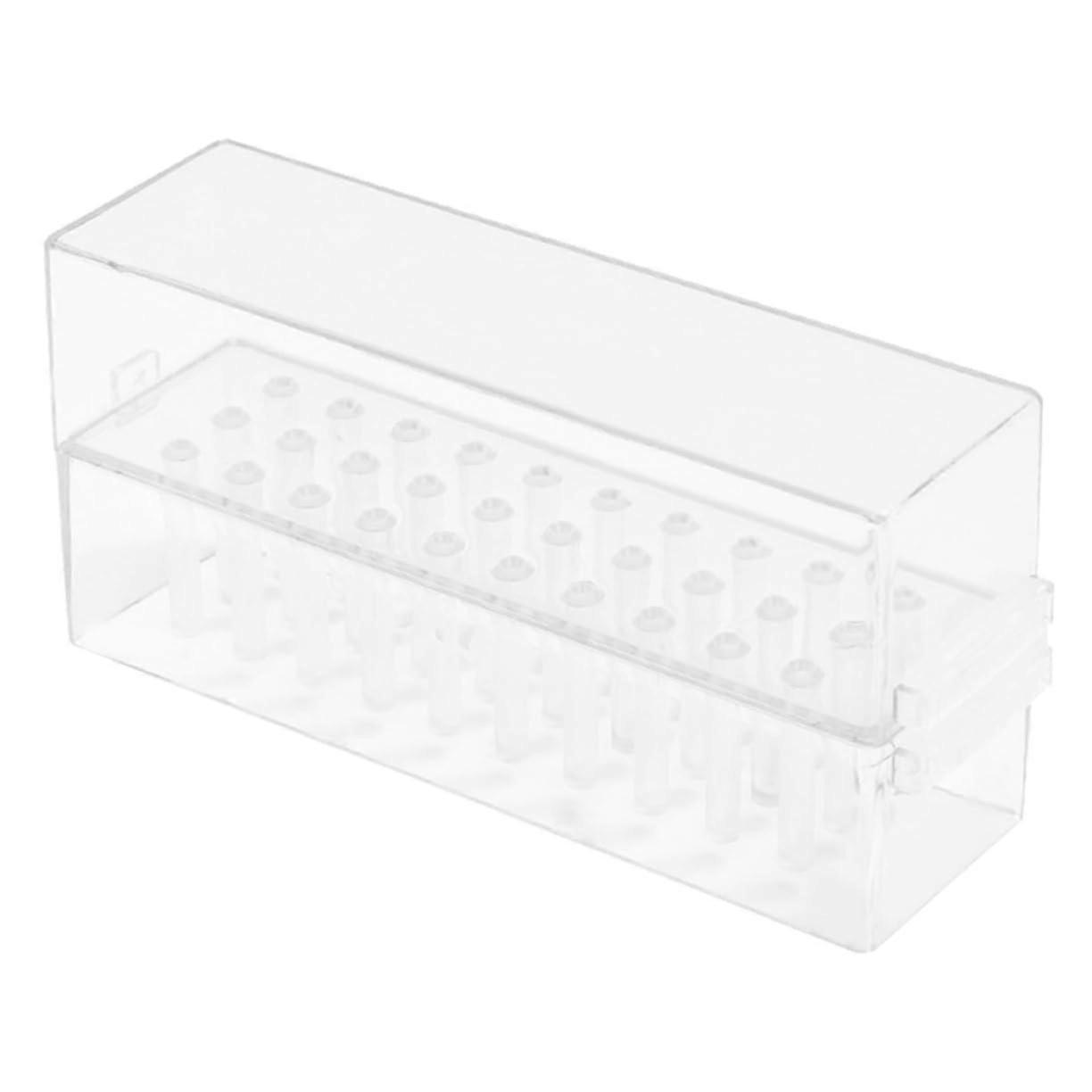 Nail Drill Bit Holder Clear Slot Dustproof Organizer Transparent Storage Case for Manicure Tools