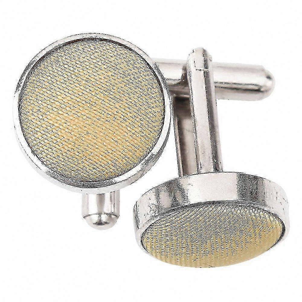 Shantung Fabric Cufflinks in Gold Tone