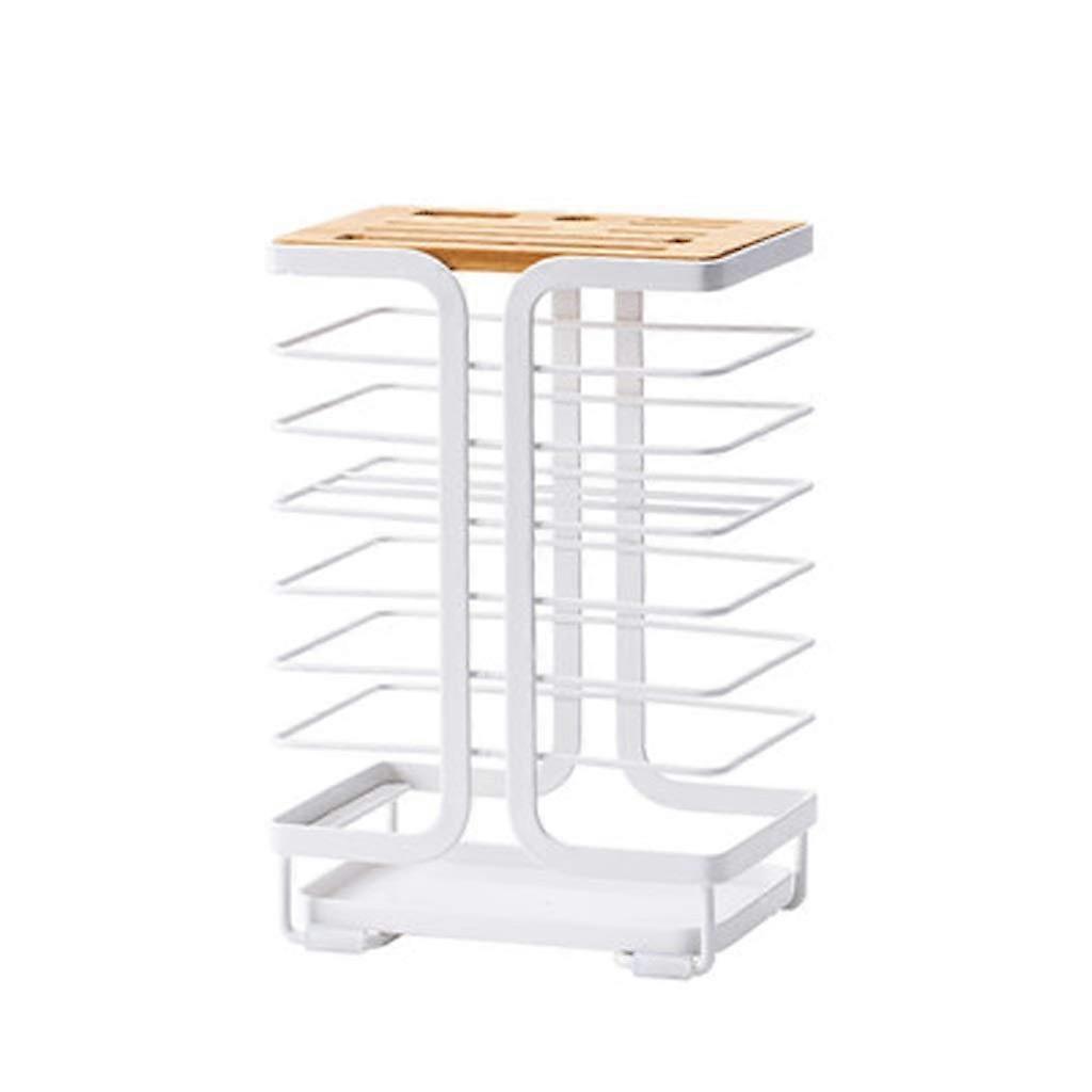 Stainless Steel Kitchen Knife Holder with MultiSlot Storage and Ventilated Drain Base