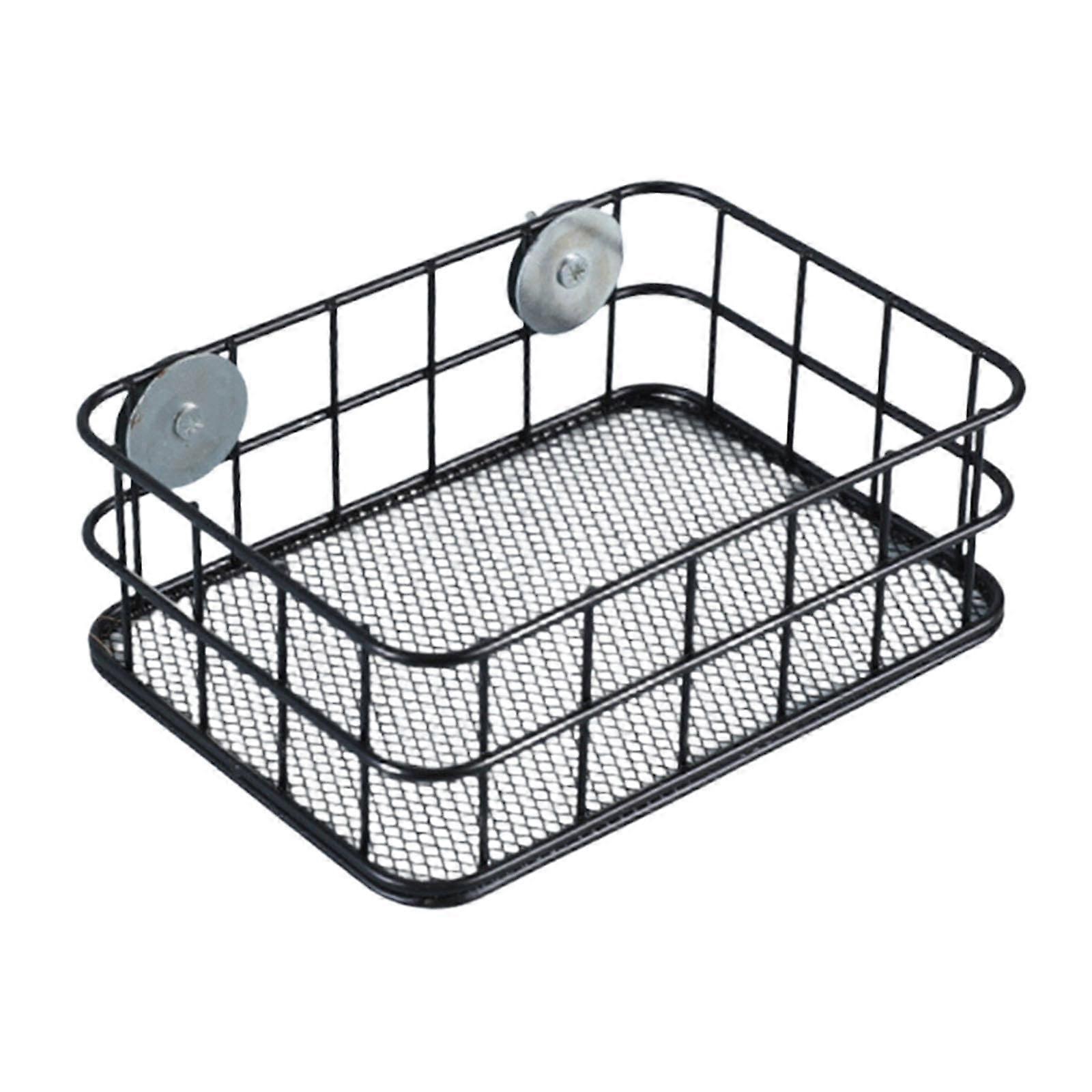 Stainless Steel Parrot Cage Perch with Mesh Platform for Parakeets, Interactive Bird Stand Black