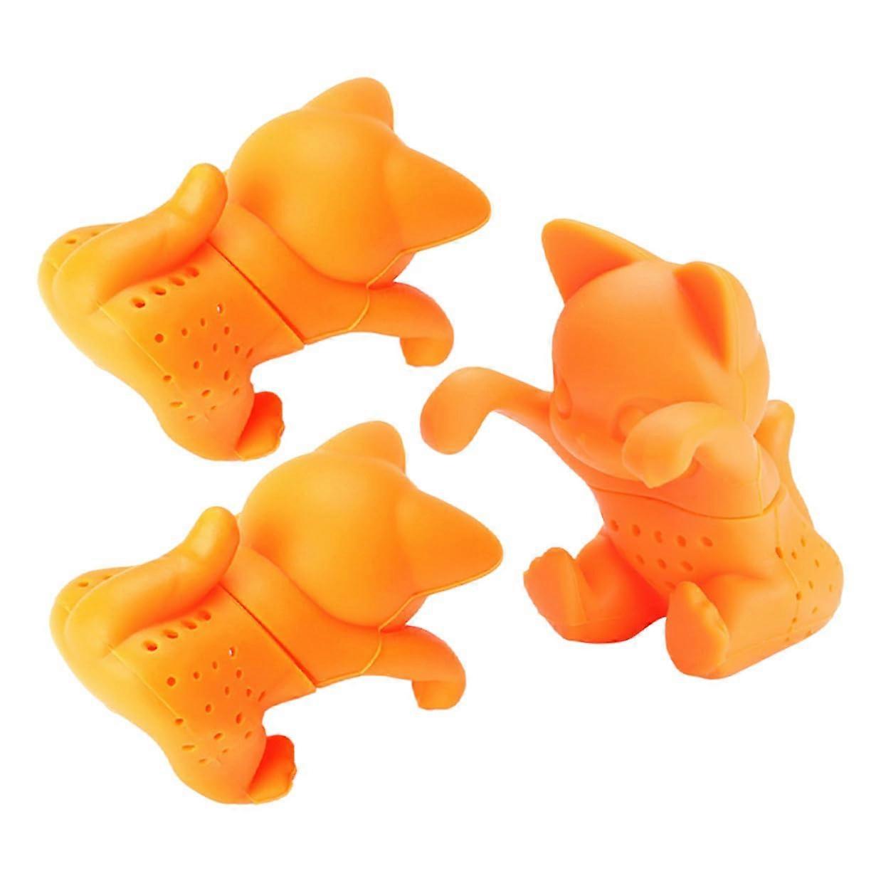 3pcs Cat Shaped Silicone Tea Infuser for Loose Leaf, LeakProof Hanging Strainer, Dishwasher Safe