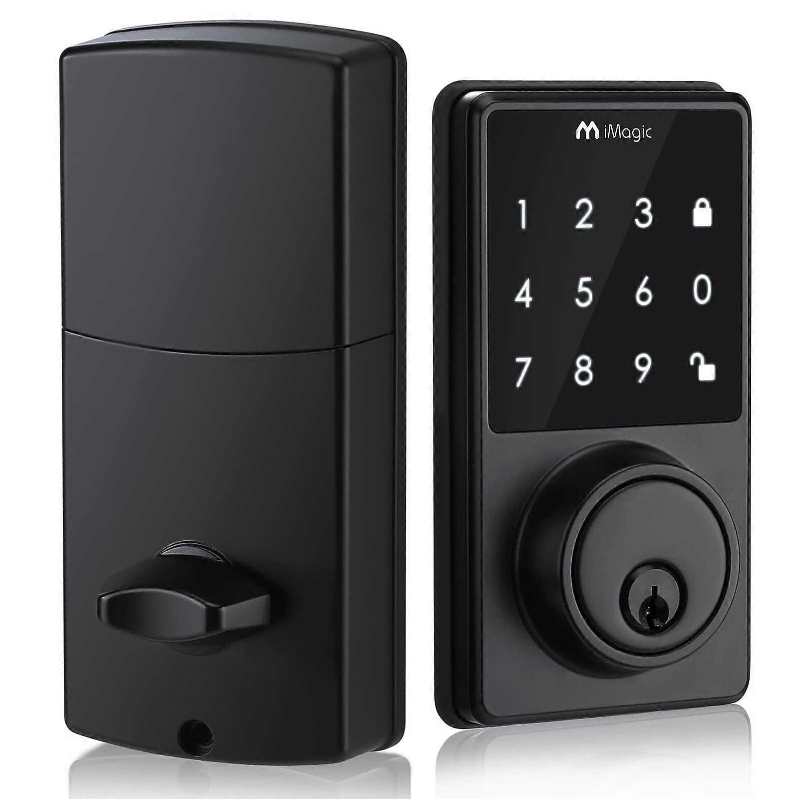 Keyless Entry Door Lock with Touch Screen Electronic Deadbolt, Auto Lock, 50 Codes, Matt Black
