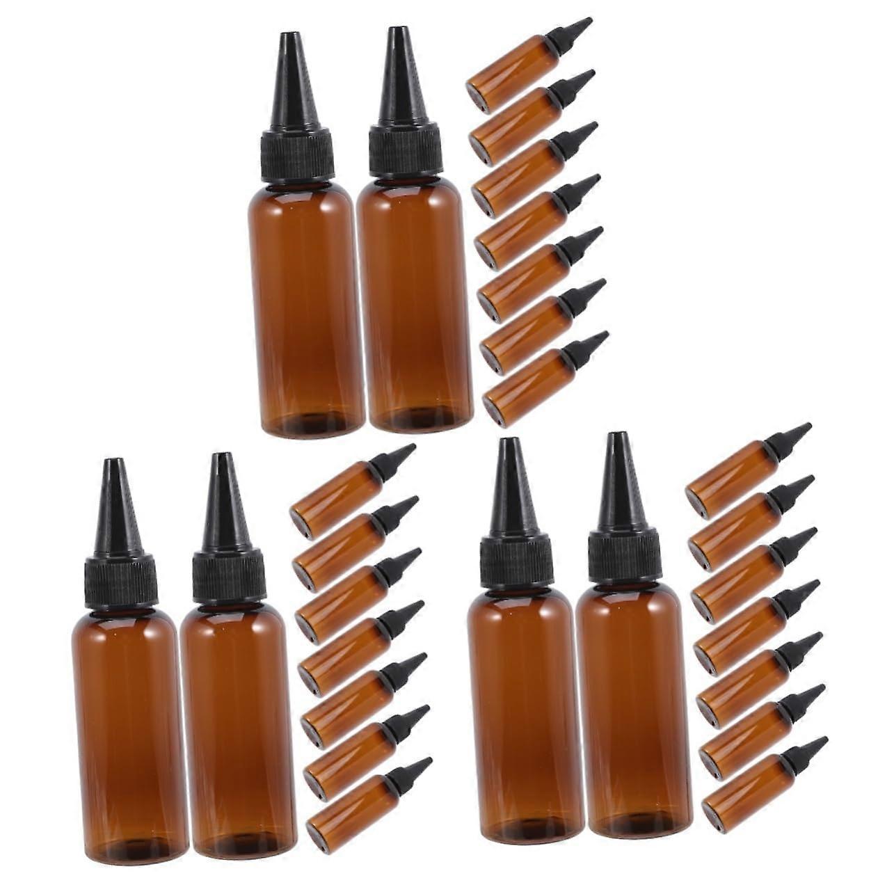 30pcs Refillable Plastic Squeeze Bottle for Hair Oil Dye Cosmetics with Precise Dispensing Tip