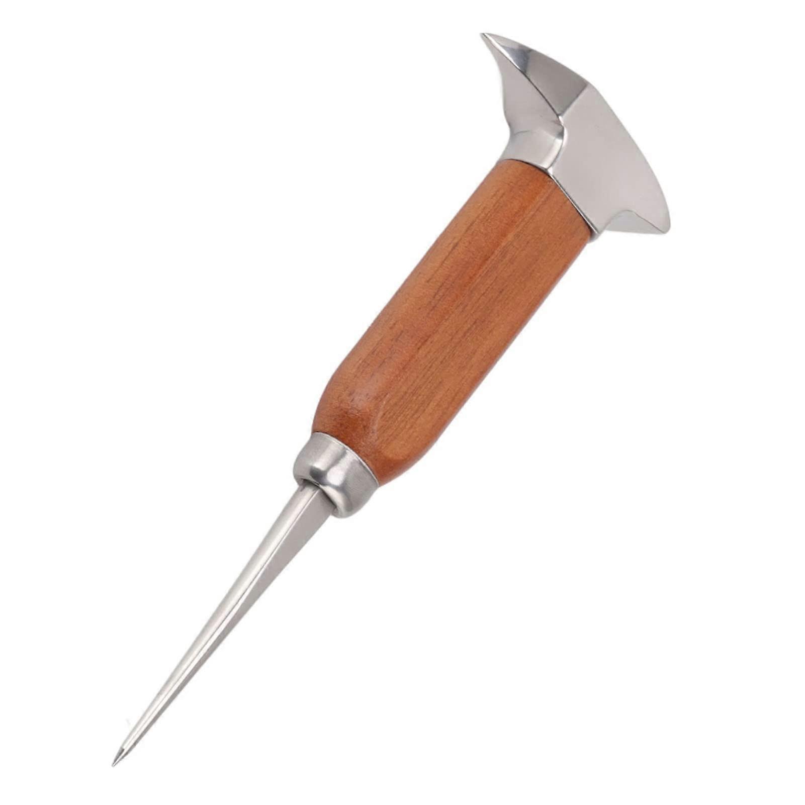 Stainless Steel Ice Pick and Chisel with Ergonomic Wooden Handle for Efficient Ice Breaking Ref: 9724