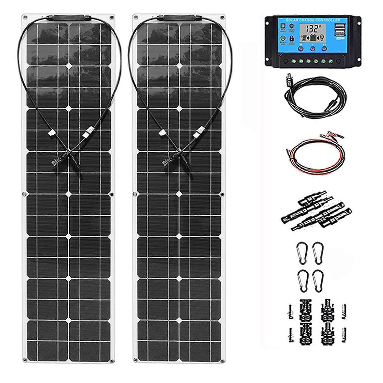 400W Flexible Solar Panel Kit Dual Output Monocrystalline Charger with 40A Controller for RV Camping