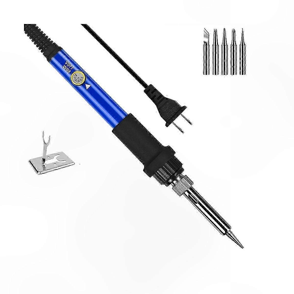 60W Adjustable Temperature Soldering Iron Kit with 5 Tips