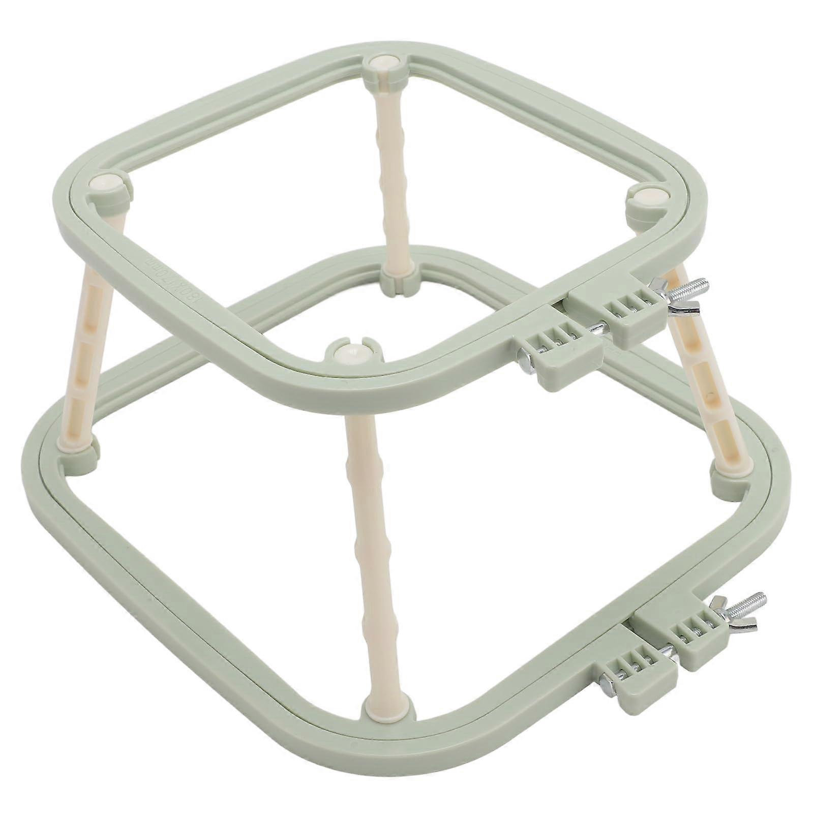 Adjustable Double Layer Embroidery Stand with Frame Holder for Needlework Desktop (Nordic Green)