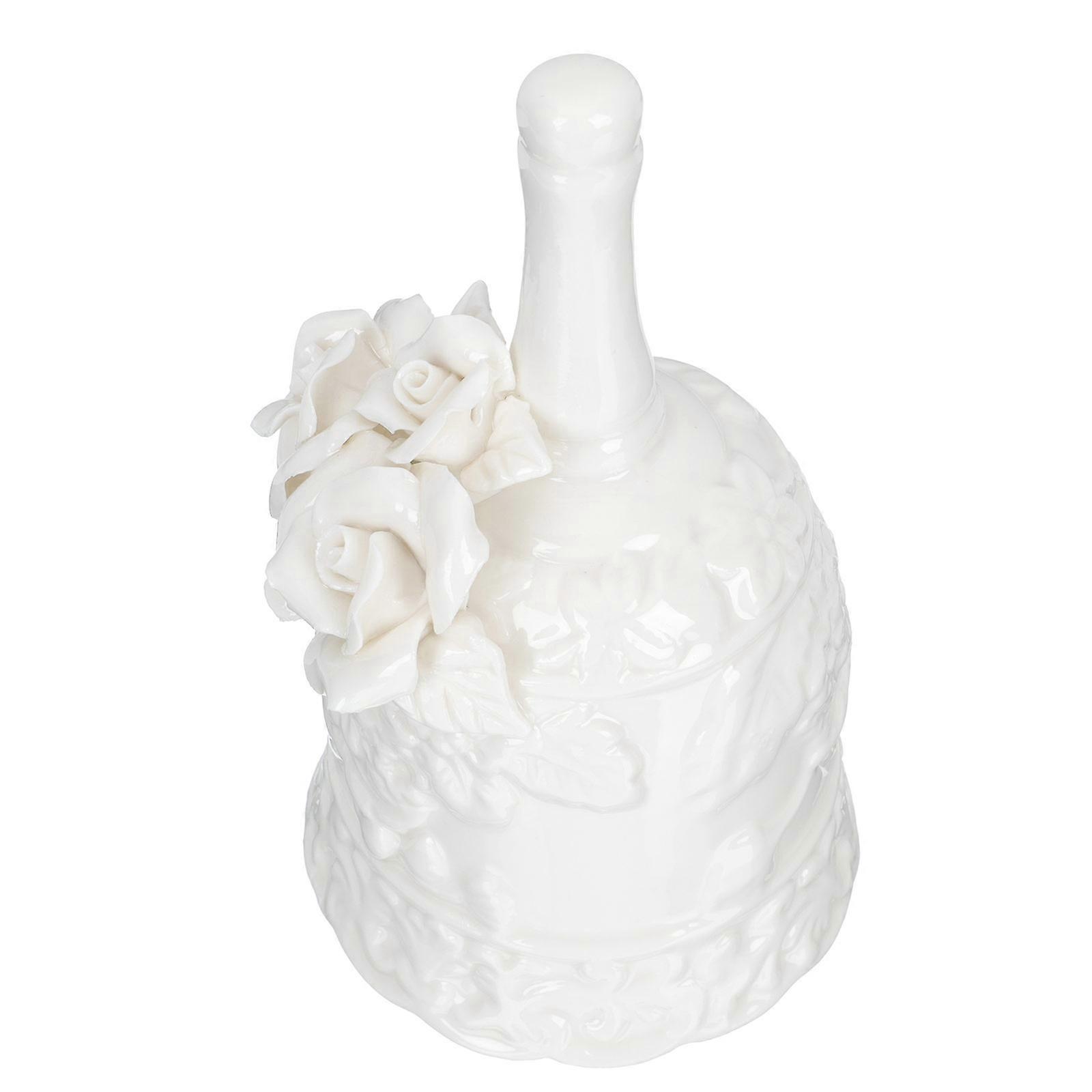 Decorative Ceramic Hand Bell for Dining Service White Restaurant Bell