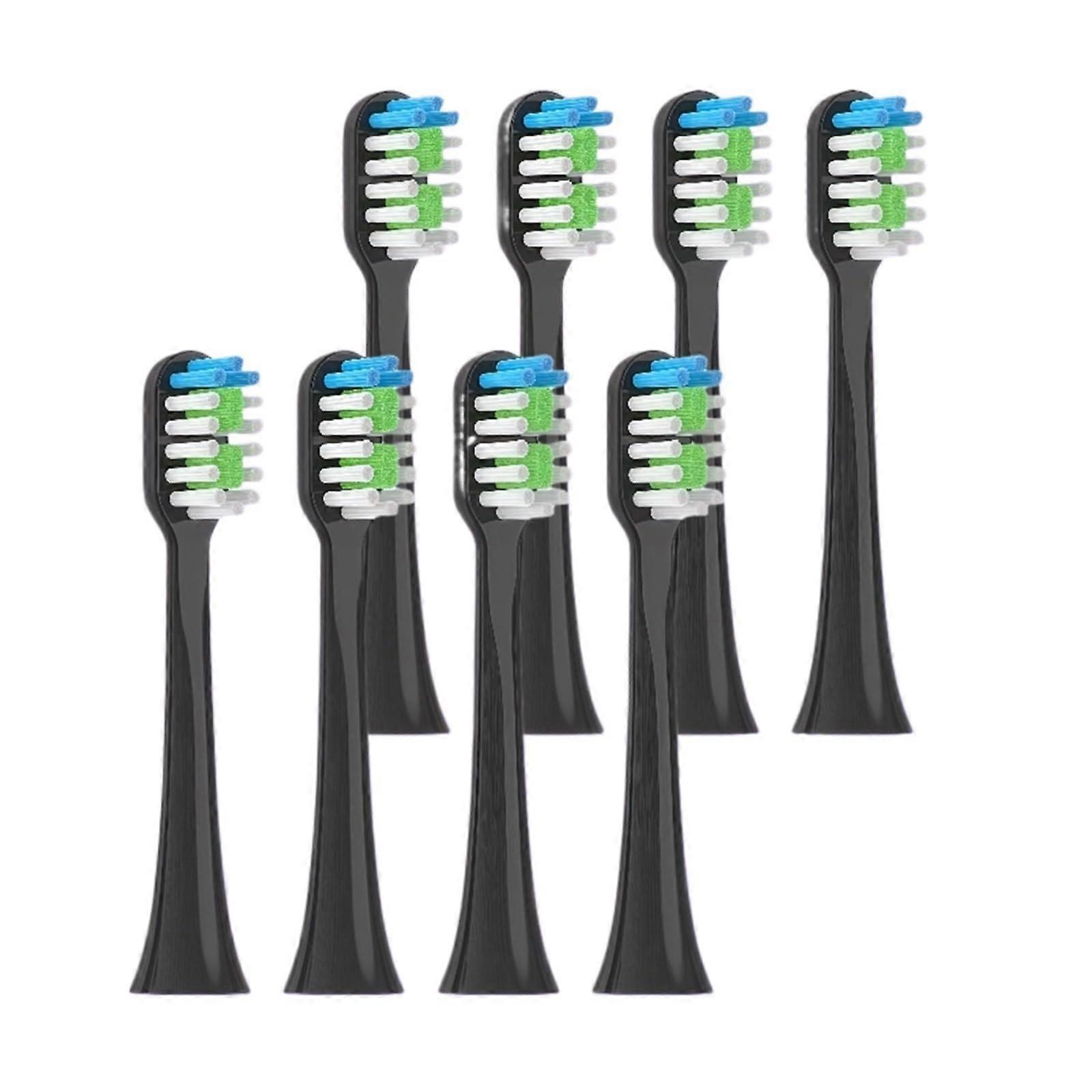 Electric Toothbrush Replacement Heads Black 8pcs for Lebooo Multiple Models SnapOn
