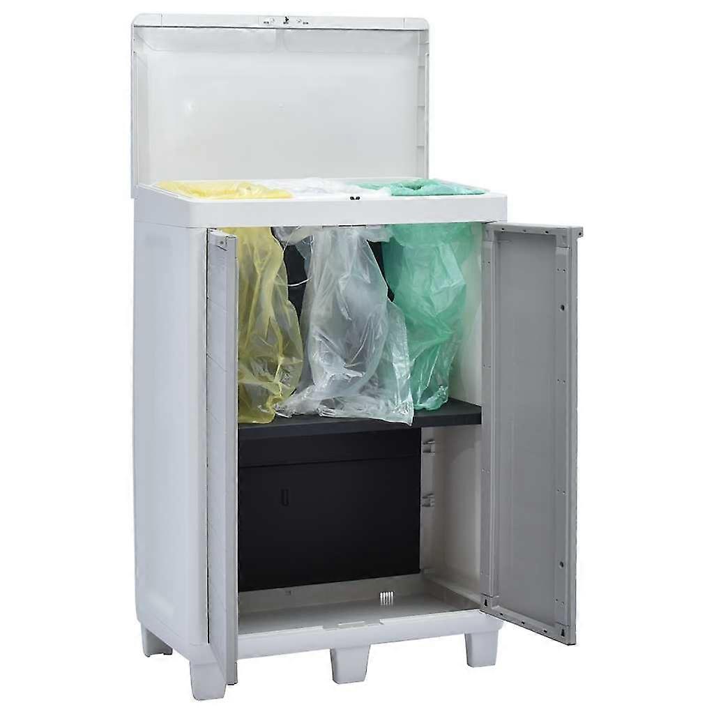 Garten-Mülleimer mit 3 Müllsäcken Hellgrau 65 x 38 x 102 cm