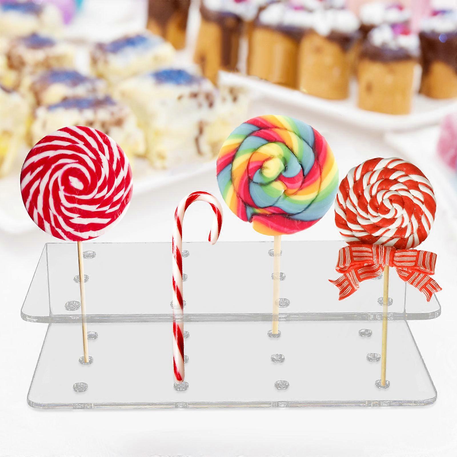 Transparent Lollipop Stand Acrylic Cake Pops Stand for Display 2Pcs