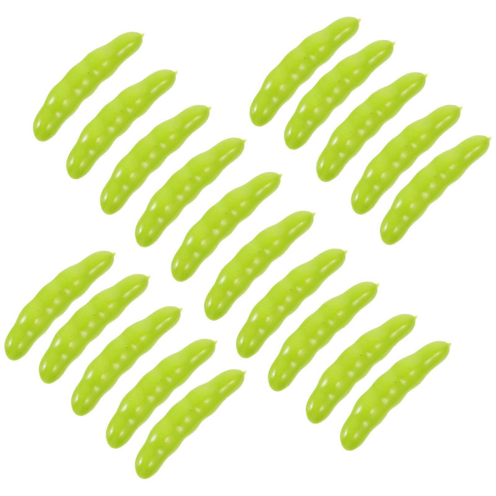 Lifelike Bean Models Artificial Vegetable for Kids Playing 20Pcs Green Set