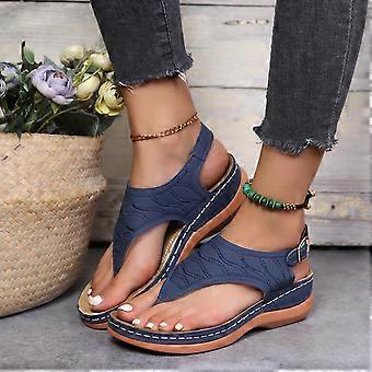 Damen-Keilsandalen, Sommer-Flip-Flops, Sandalen mit Keilabsatz, Freizeit-Flip-Flops, Strandsandalen, Größen 35–43