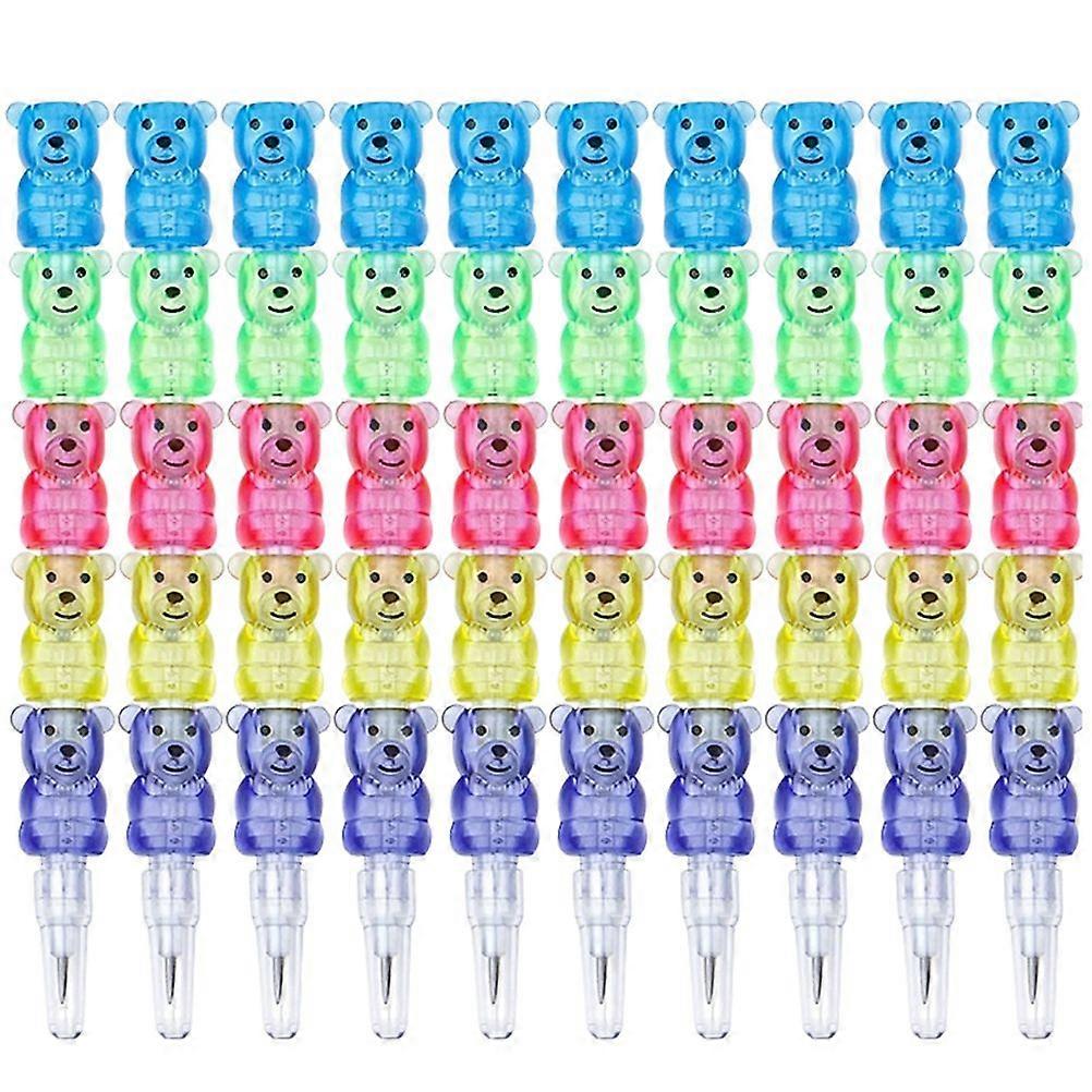 10Pcs Stackable Pencils Bear Shaped Stacking Pencils Student Kids Accessory for Replacement