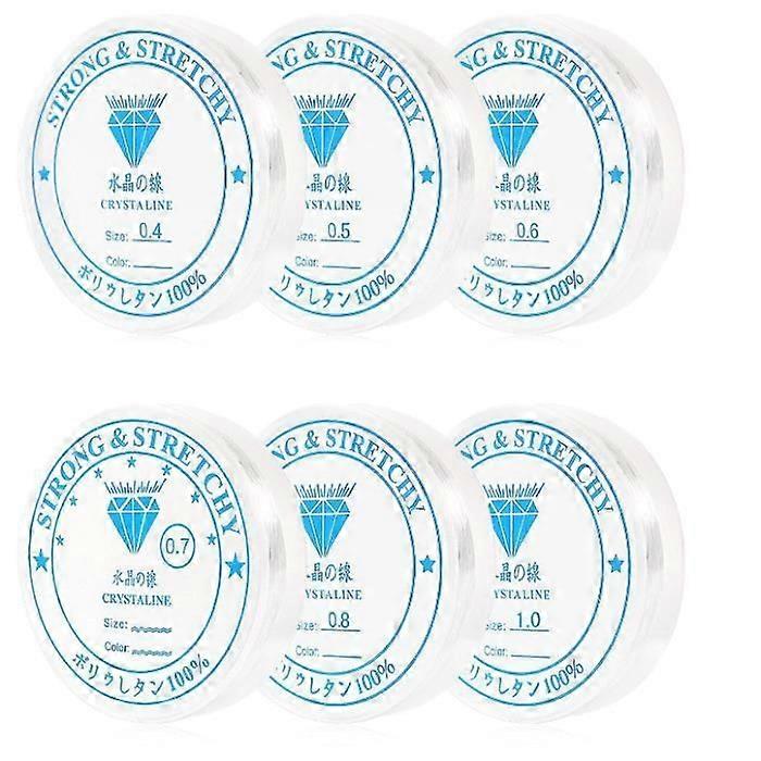 Elastic Thread - High Quality - 6 Rolls - Transparent - 0.4-1.0mm - Multifunctional