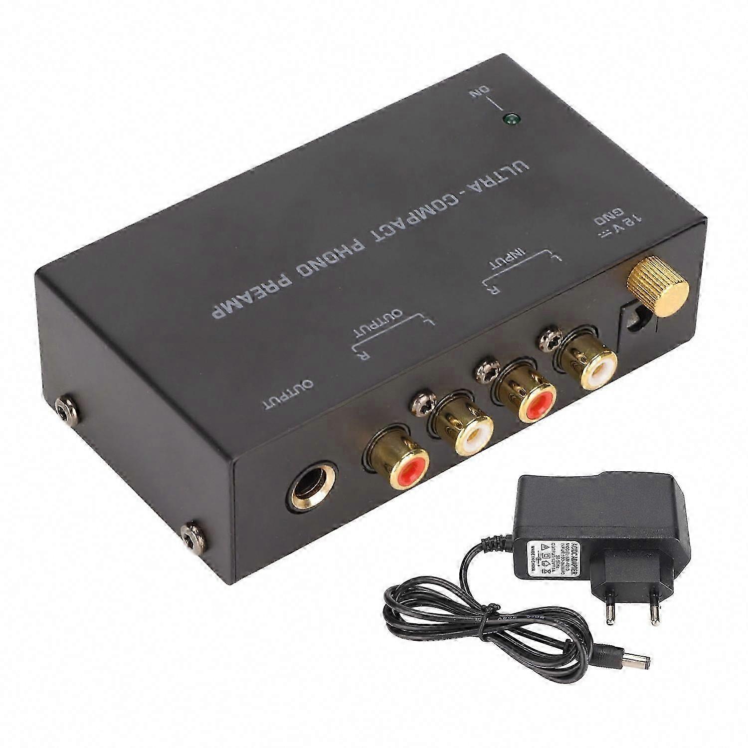 PP400 Phono Turntable Preamp Stereo RCA Input Output Record Player Amplifier with Independent Knobs