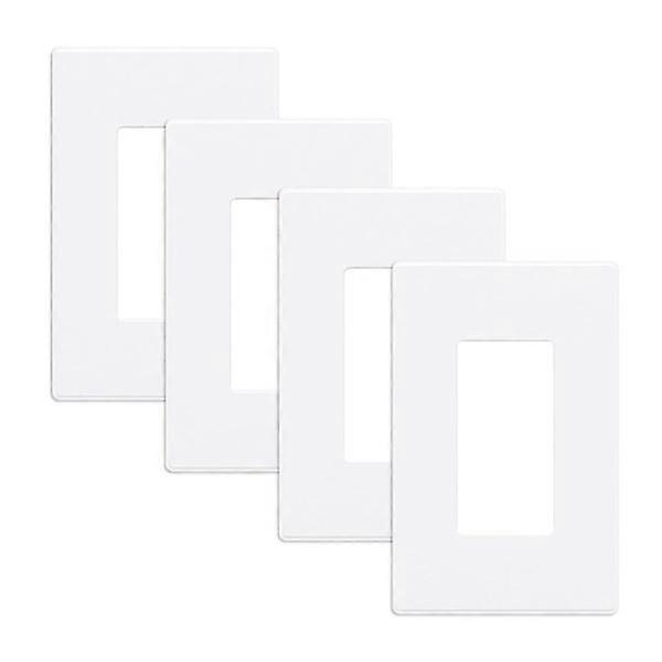4pcs Screwless Wall Plates White Outlet Cover