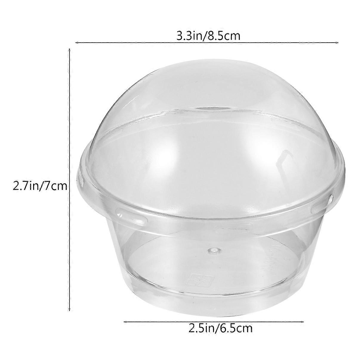 Transparent Round Cake Pudding with Lids 1Set Set