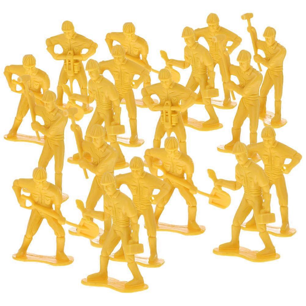 Plastic Emergency Figures for Engineering Models Toy Set 45Pcs Yellow