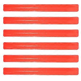 High Visibility Reflective Slap Wrist Bands for Running 6Pcs Orange Safety Gear