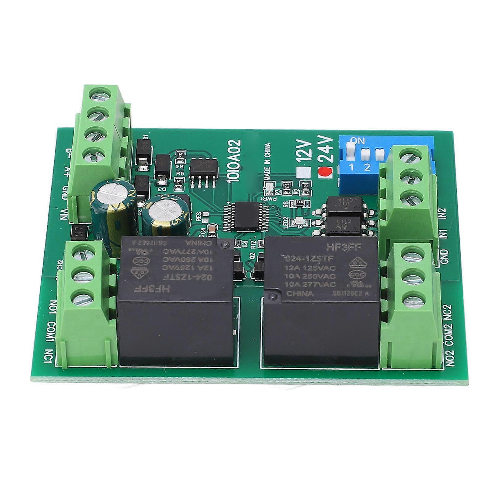 Relay Module 2 Channel RS485 Control Board Switch Controller DC 24V for Equipment