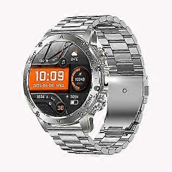 AK87 Smartwatch (Silber) – 1000-mAh-Akku mit langer Laufzeit, 1,7-Zoll-HD-Display, Taschenlampe, Bluetooth 5.2