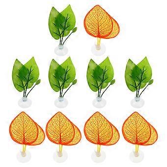 Hamac en feuille pour lit Betta 10 pièces - Lieu de repos artificiel pour poissons - Tapis de feuille réaliste pour aquarium pour la reproduction et le frai des poissons Betta, cachette pour aquarium