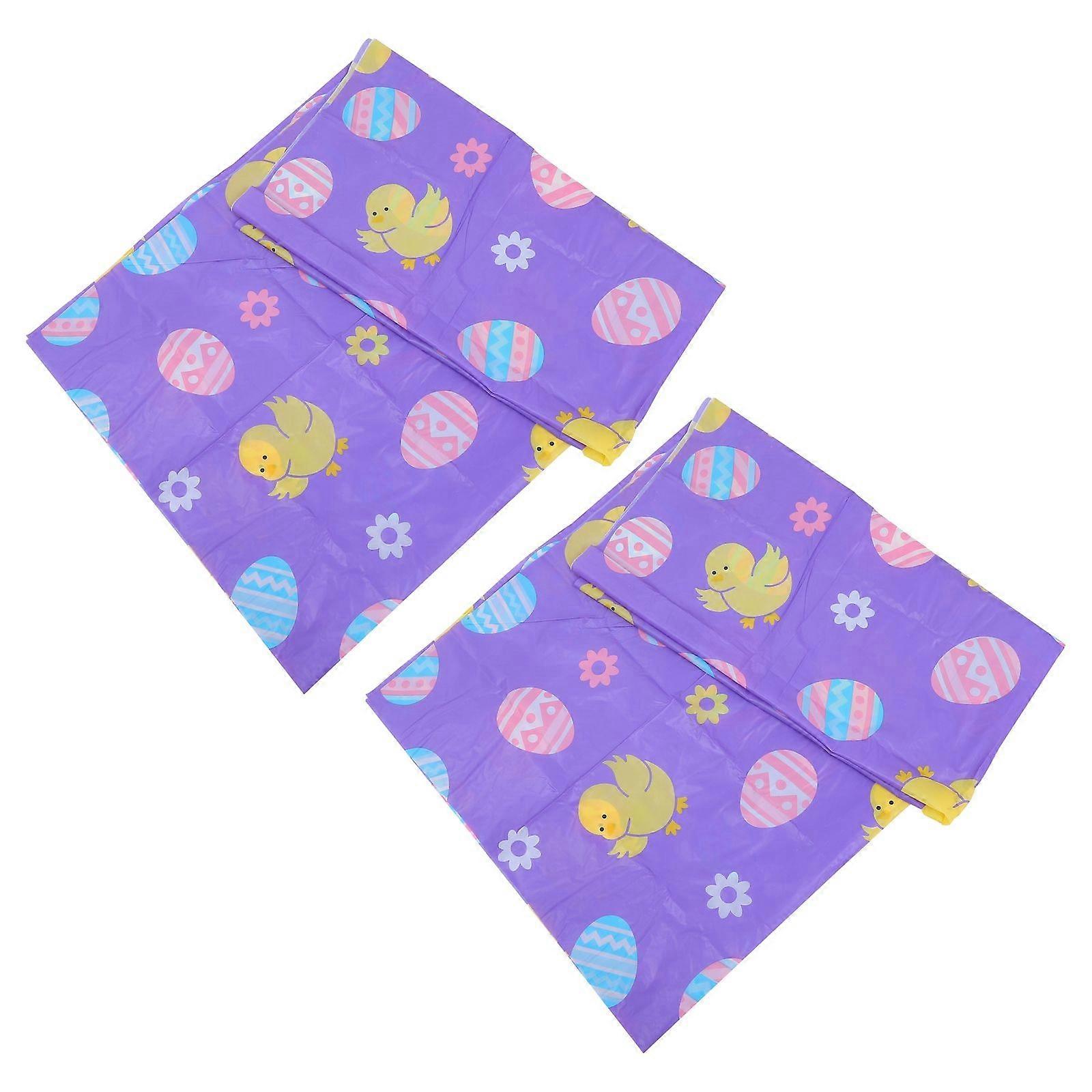Plastic Easter Egg Tablecloth for Decor with 4Pcs Assorted Color Design