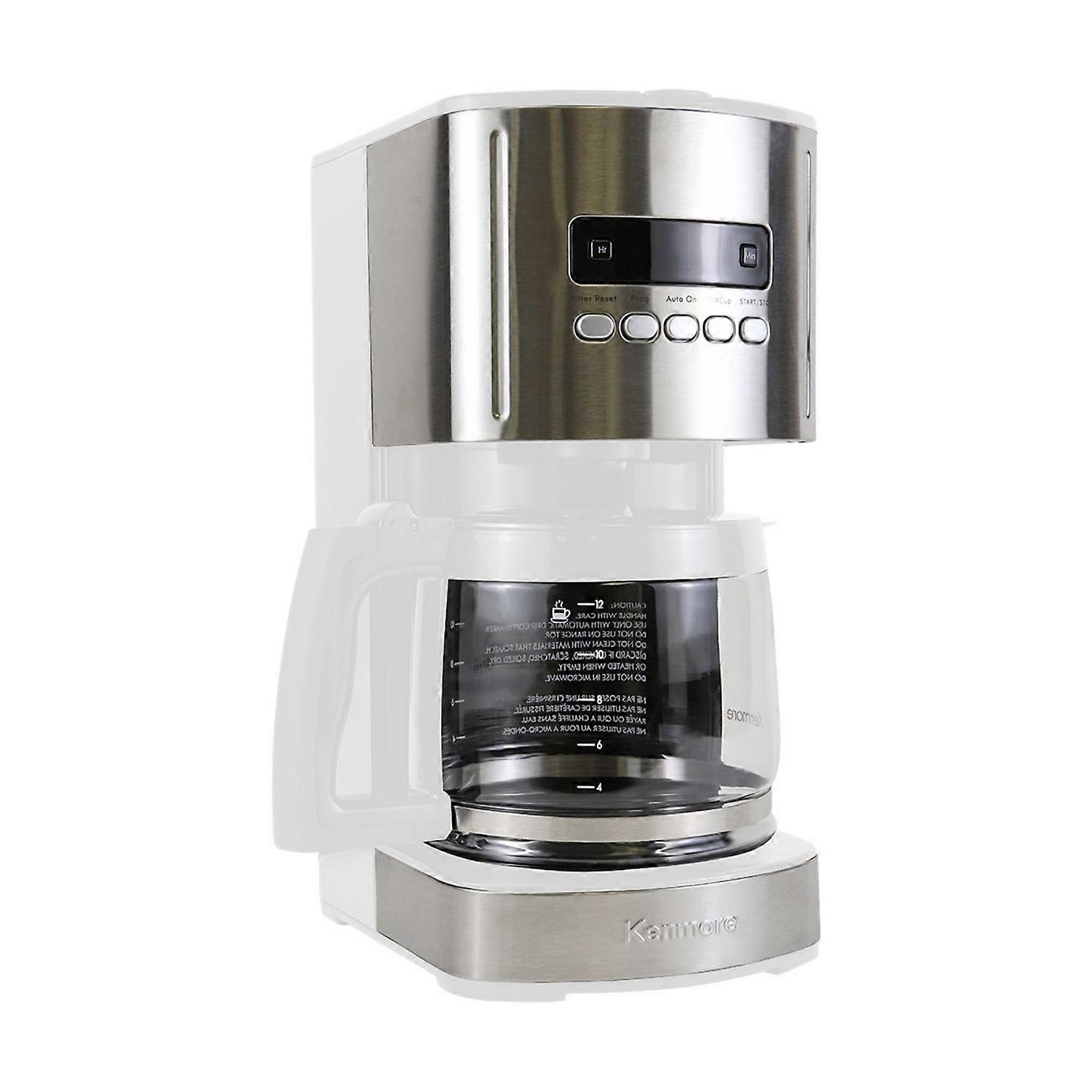 Kenmore Aroma Control 12-Cup Programmable Coffee Maker, White and Stainless Steel