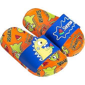 Kids Dinosaur Slide Sandals Non-Slip Summer Beach Water Shoes Boys Girls Shower Pool Slippersactual shoe length 17CM