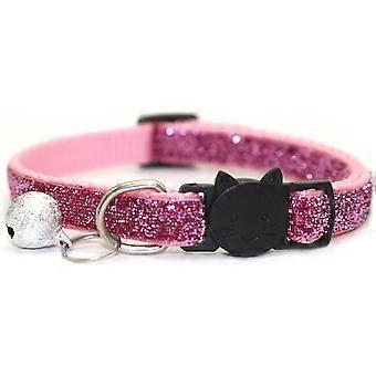 Glitter Cat Collar, Comfortable Adjustable Cat Collar, Outdoor Cat Collar, Pink