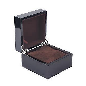 Caja de reloj Barniz negro Caja de madera Organizador de almacenamiento Vitrina de reloj Organizador de escritorio de viaje