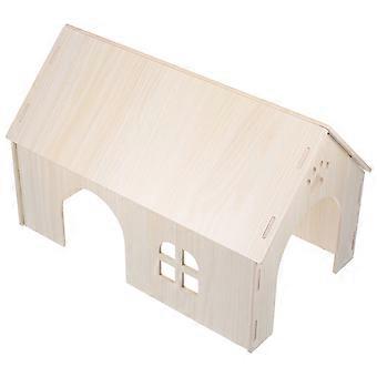 Guinea Pig Hideout House Wooden Hut for Small Animals 2Pcs