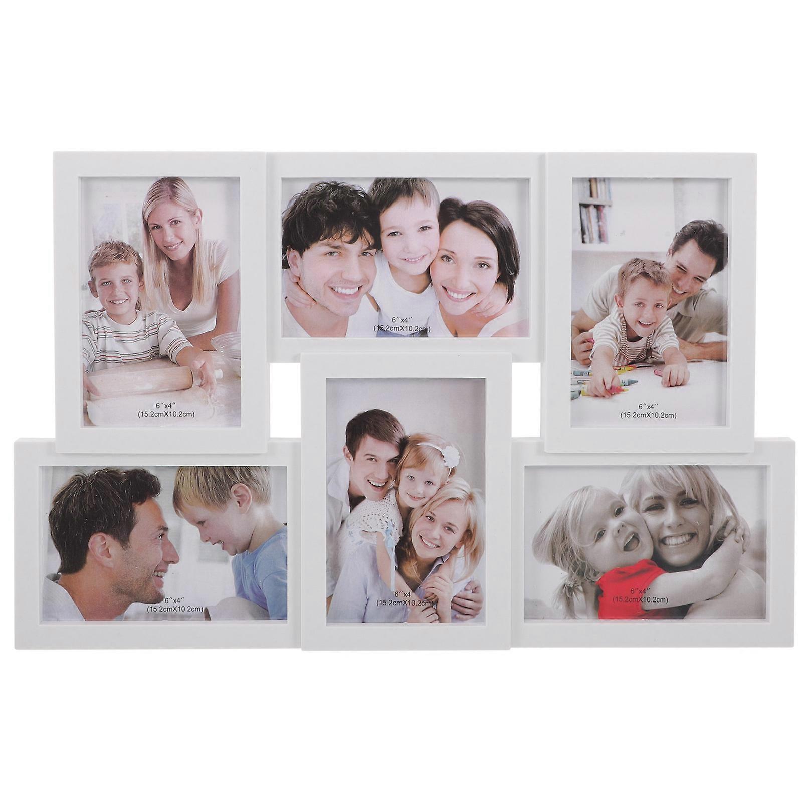 Photo Frame Plastic Square for Display 6 Photo Sockets Wall Mounting