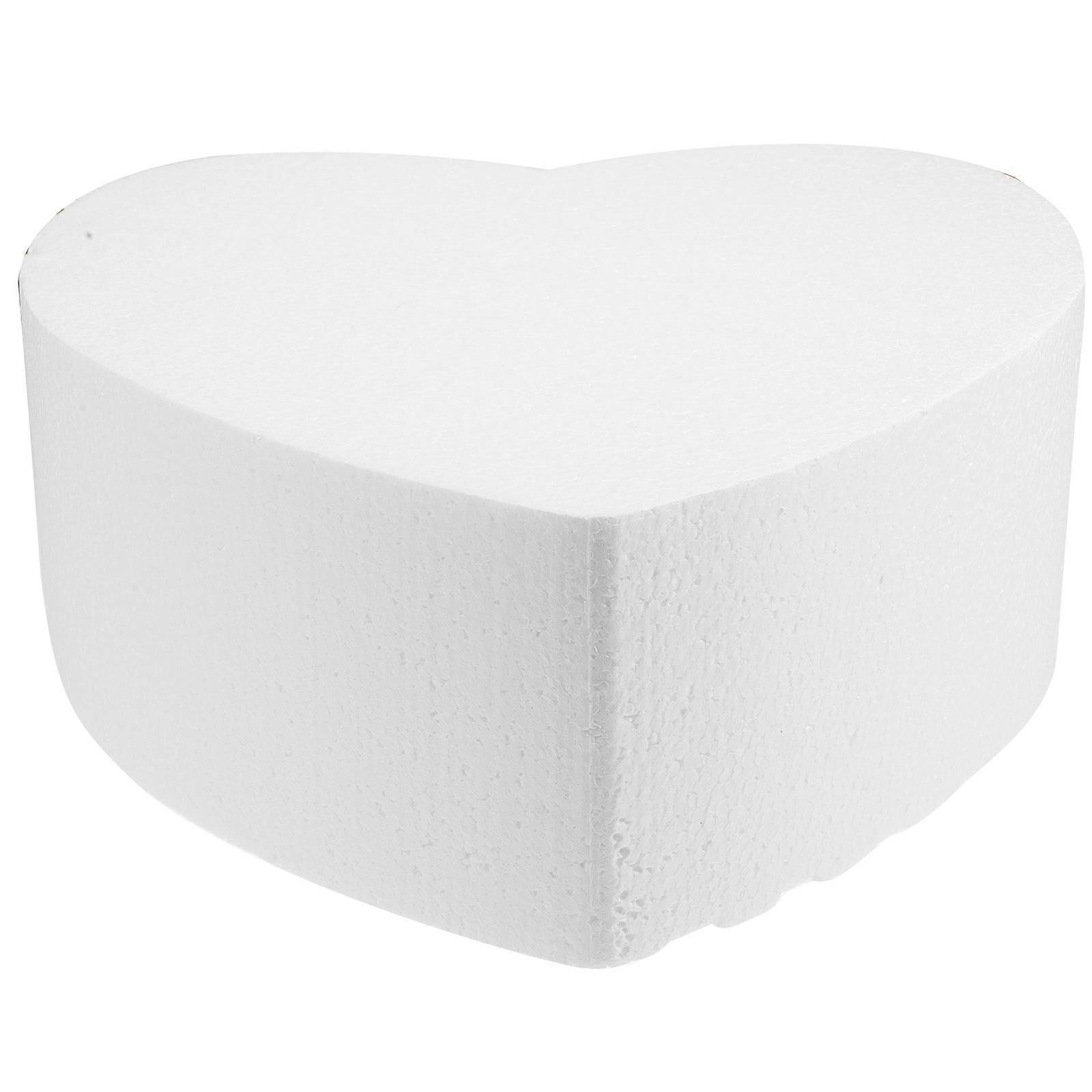 Foams Cake Model for Baking Practice Heart-Shaped Cake Model White