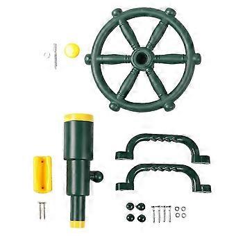 Set da gioco per bambini all'aperto, telescopio pirata e volante in plastica resistente, attrezzatura da parco giochi per il giardino, compatibile con Playsetse