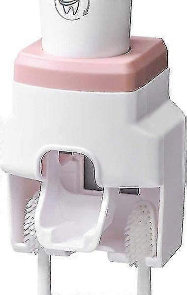 Zahnpastaspender & Zahnbürstenhalter Set (Pink)