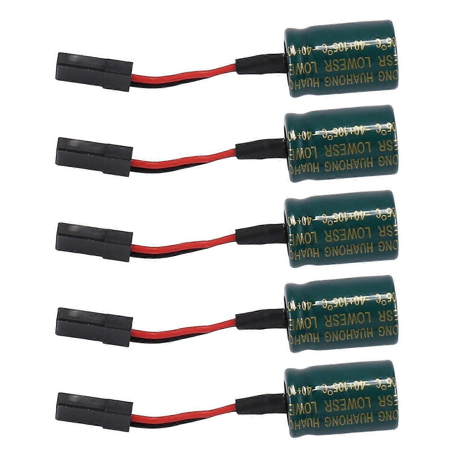 5Pcs 3300UF 16V Voltage Protector A3 Flight Control Receiver Large Capacitor Protector with Plug for