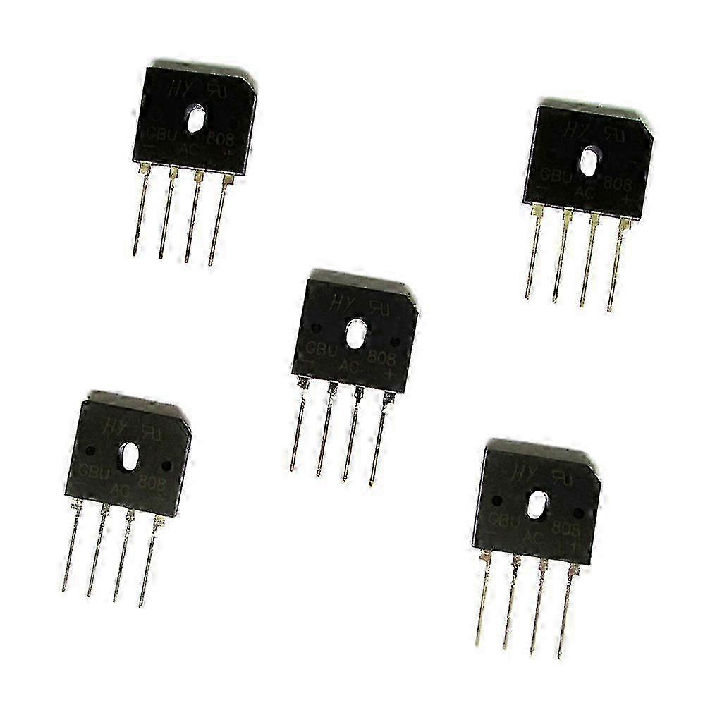 5Pcs GBU808 8A 800V Single Phase Bridge Rectifier Diode 4 Pin Flat