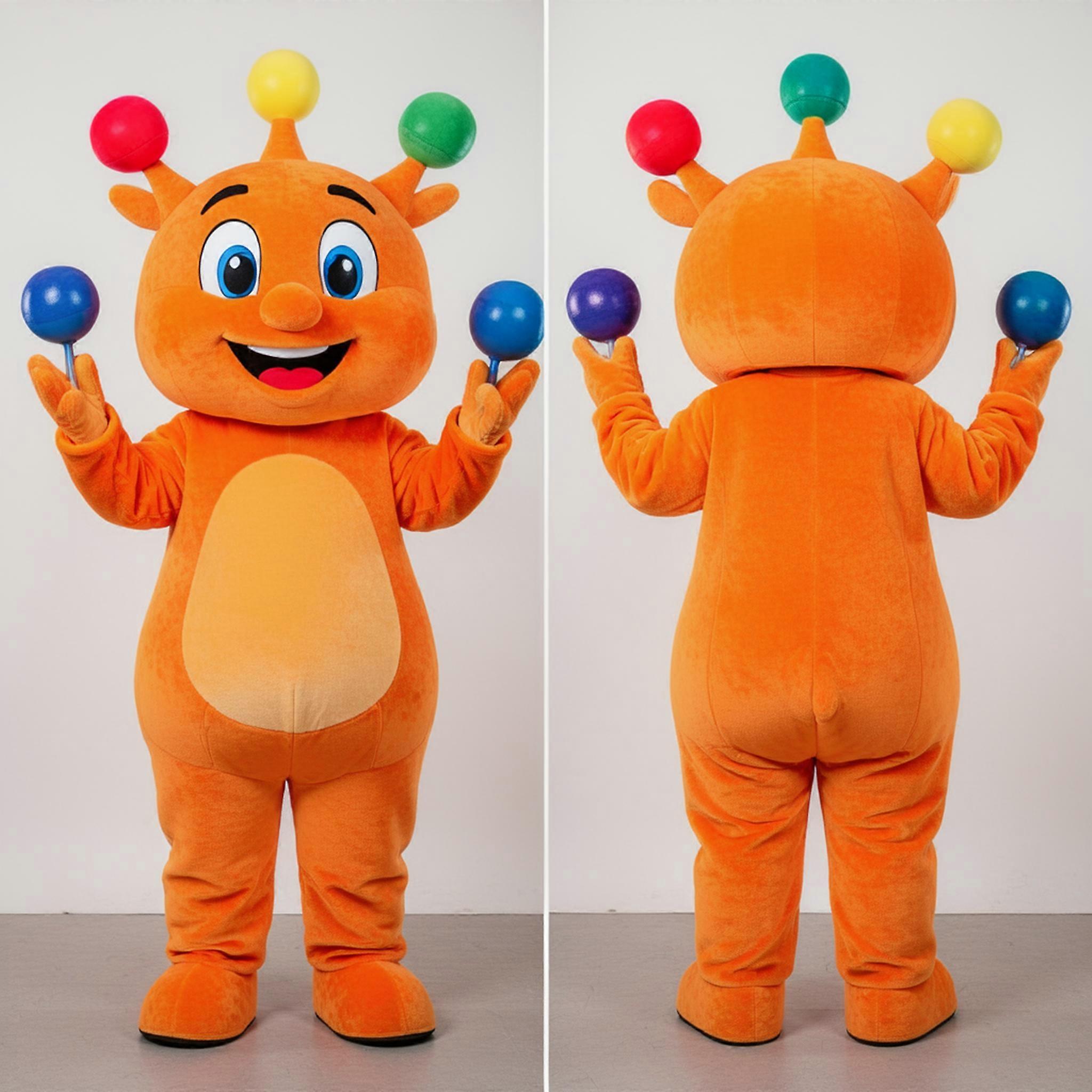MASTICOT Vibrant Orange Expressive Juggle Mascot