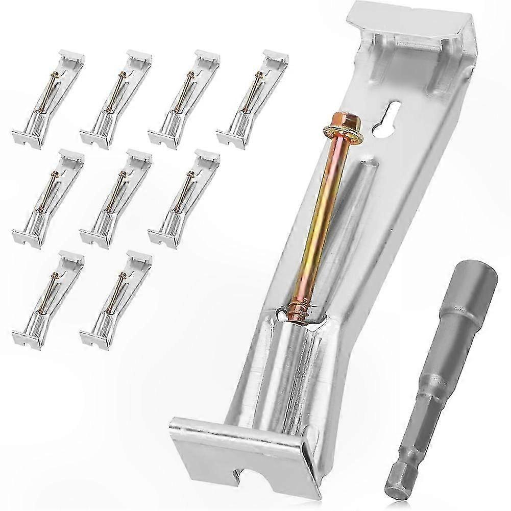10 Pcs 5-Inch Gutter Hangers with Pre-Inserted Screws, Quick-Install Hidden Gutter Brackets & Clips