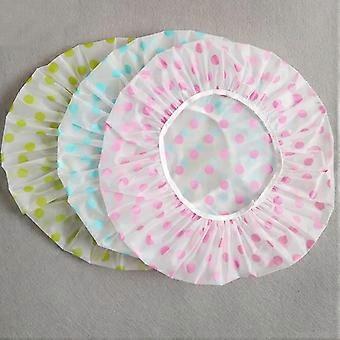 SZTXJ Blu + Verde + Rosa Cuffia Da Doccia 3 Pezzi, Cuffia Da Bagno Impermeabile Cappello Elastico Riutilizzabile, Grande Accessorio Per Capelli Doccia Doccia Per Le Donne Ragazze Spa Doccia