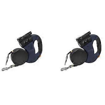 Dual Dog Rope Leash With Light Retractable Double Pet Traction Rope-b