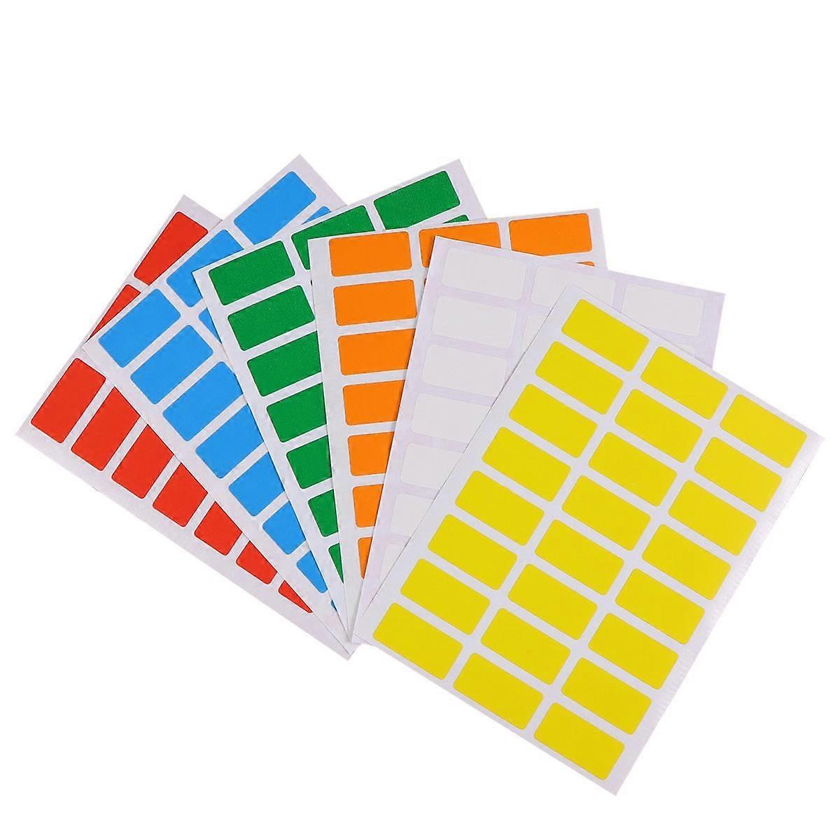 Color Coding Stickers Rectangular Label for Label Use 6Pcs Self-Adhesive