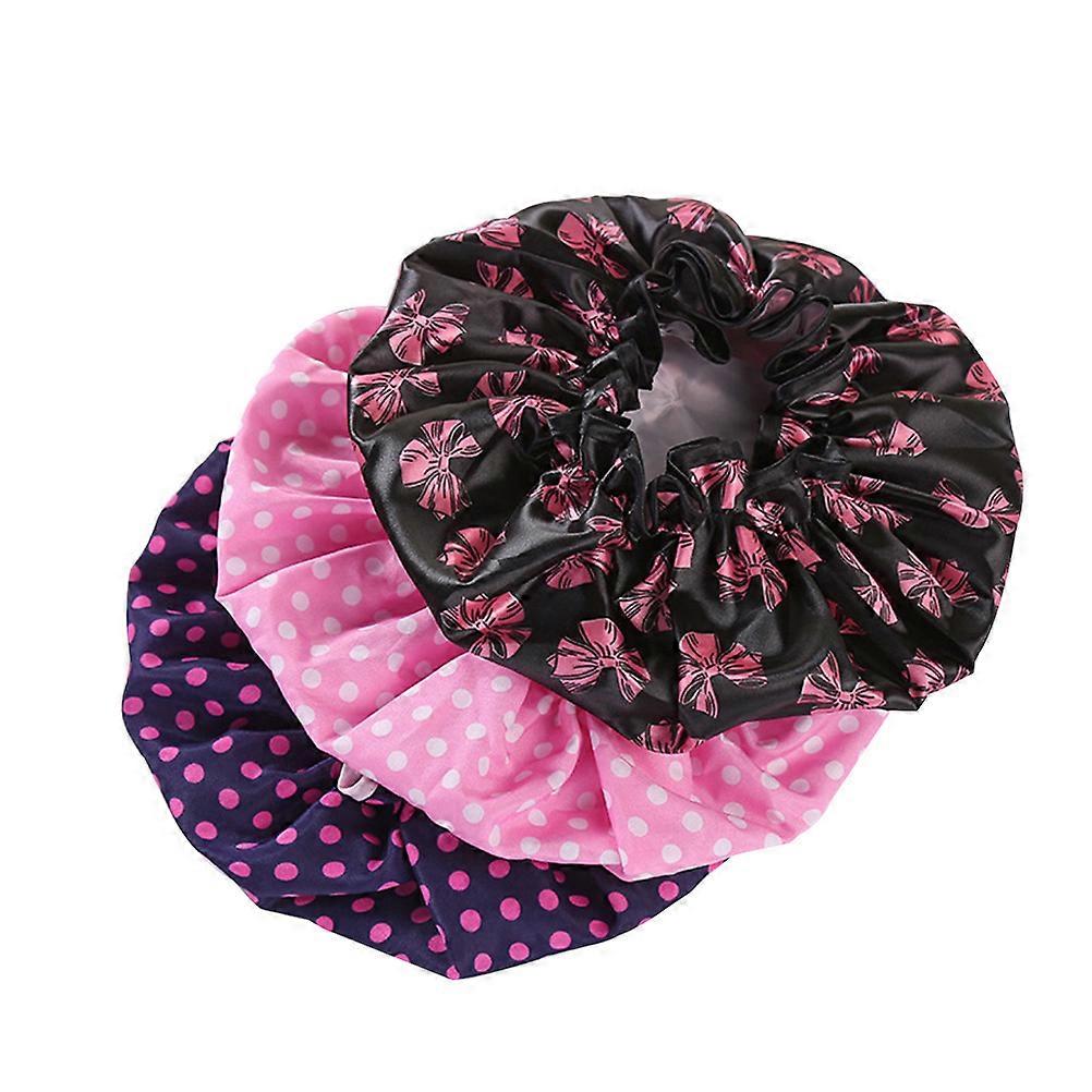 Waterproof Shower Hat Double Layer Function with 3Pcs for Shower Use