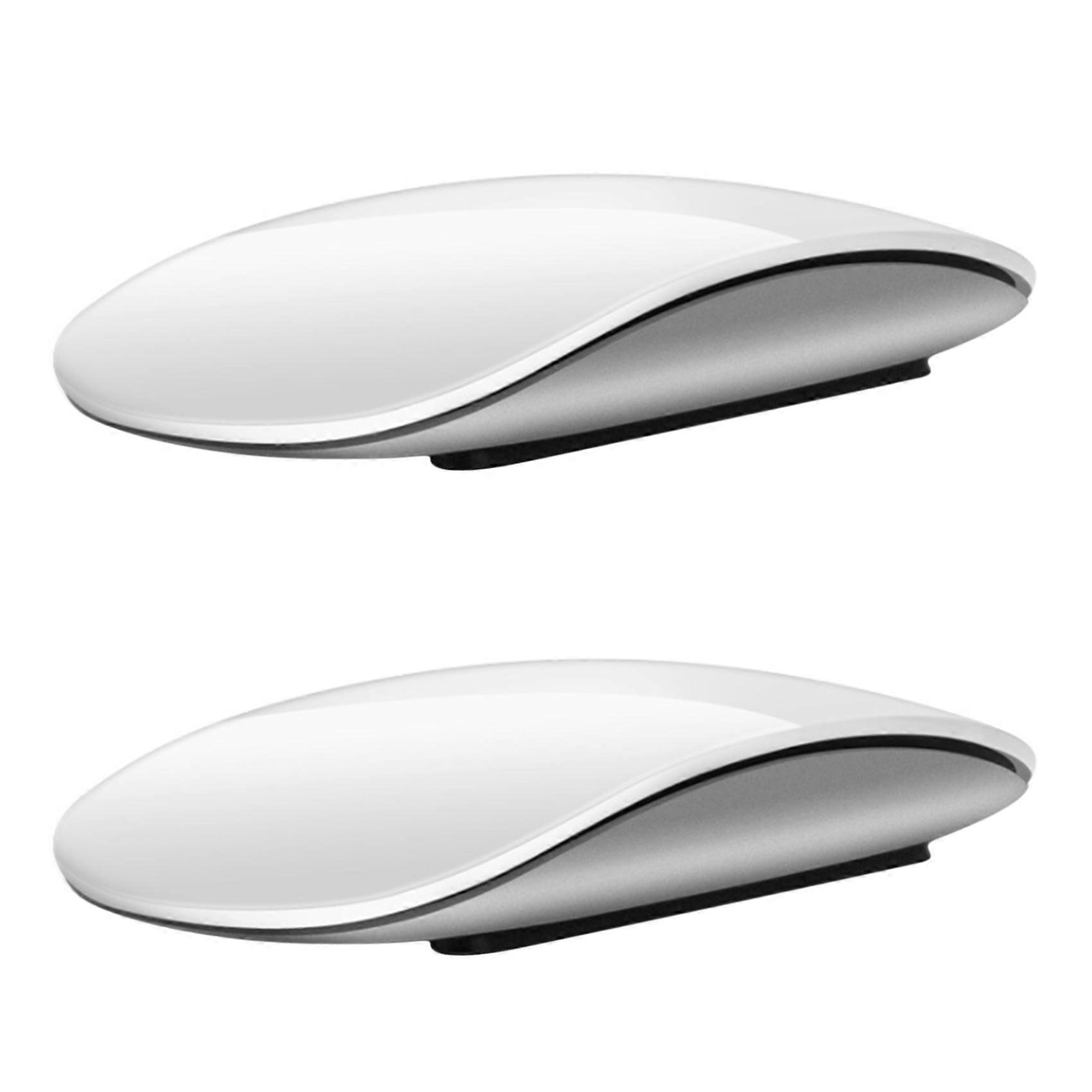 2X Bluetooth Wireless Magic Mouse Silent Rechargeable Computer Mouse Slim Ergonomic PC Mice for Apple Macbook(White)