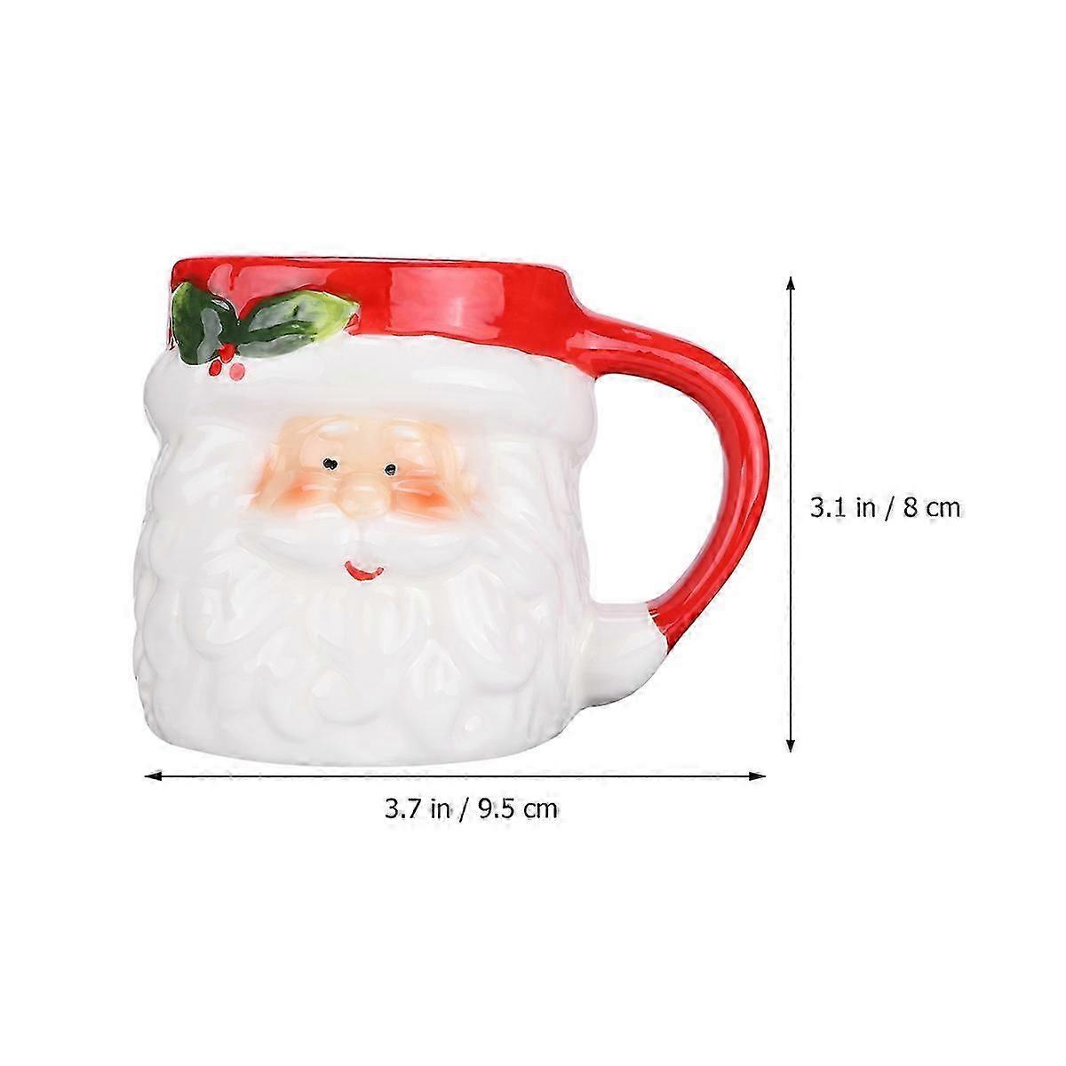 4Pcs Creative Santa Themed Ceramic Cups Assorted Color Drinking Gift