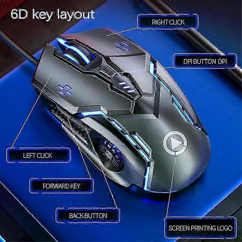 Six-Button Illuminated Gaming Mouse
